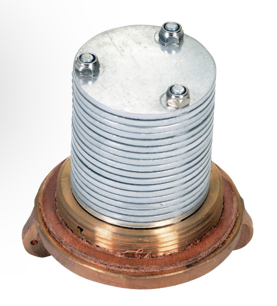 Brass vertical drum vent for 30 and 55 gallon drums non-sparking upward mount