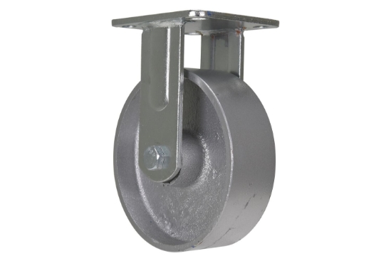 Cast iron steel rigid caster 6 inch diameter 2 inch width 1543 lb capacity zinc plated