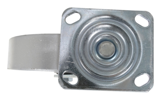 Cast iron steel swivel caster 8 inch diameter 2 inch width 1760 lb capacity silver zinc plated