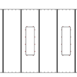 Cross flow paint booth personnel side door kit with white powder coated finish and viewing window