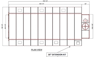 Cross flow paint spray booth 30 inch solid extension panel kit with white powder coated panels