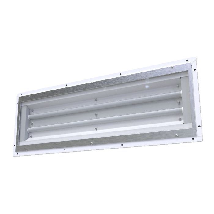 Cross flow paint spray booth LED lighting upgrade kit replacing fluorescent fixtures