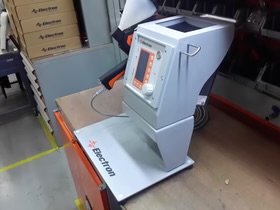 Electron desktop mount frame for powder coating application system controller