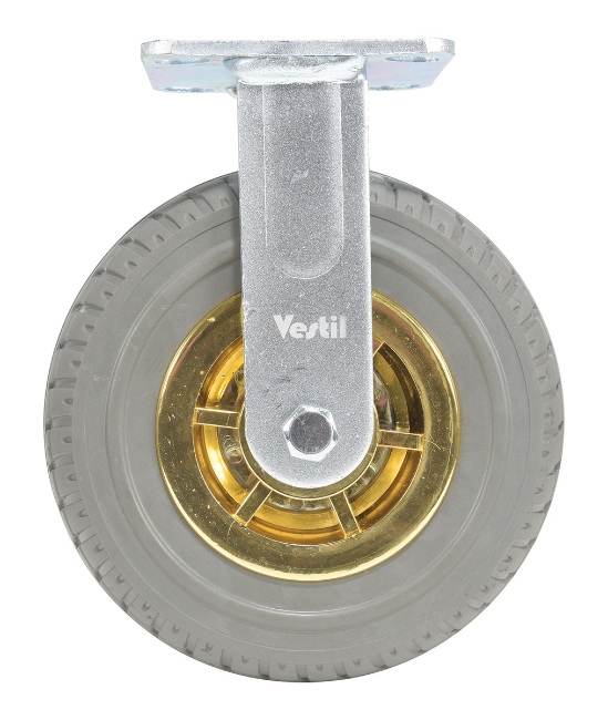 Flat-free rigid caster 8 inch diameter 2 inch width 661 lb capacity dark gray