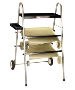 Autobody mobile paint masker rolling station for masking paper and tape dispensing