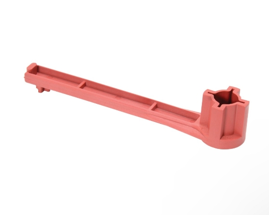 Non-sparking solid nylon drum bung nut wrench for flammable liquid handling