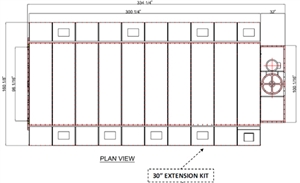 Cross flow paint booth 30 inch light extension kit with integrated light fixtures