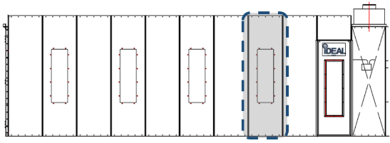 Cross flow paint booth 30 inch light extension kit with integrated light fixtures