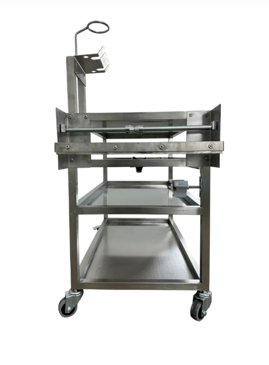 Paint storage mixing table and dispenser stainless steel with spray gun holders and casters