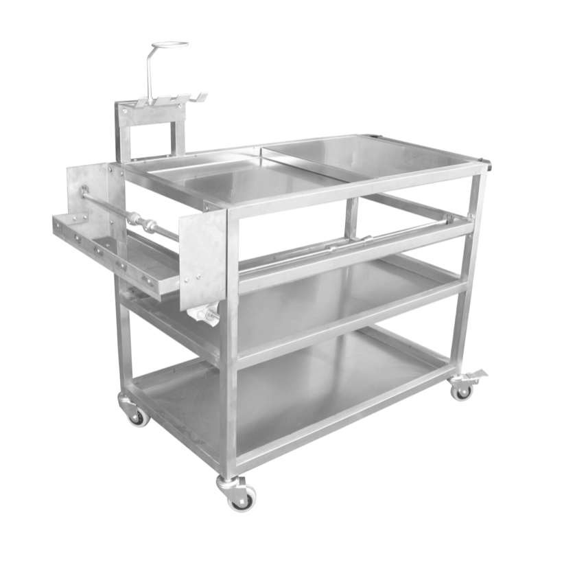 Paint storage mixing table and dispenser stainless steel with spray gun holders and casters