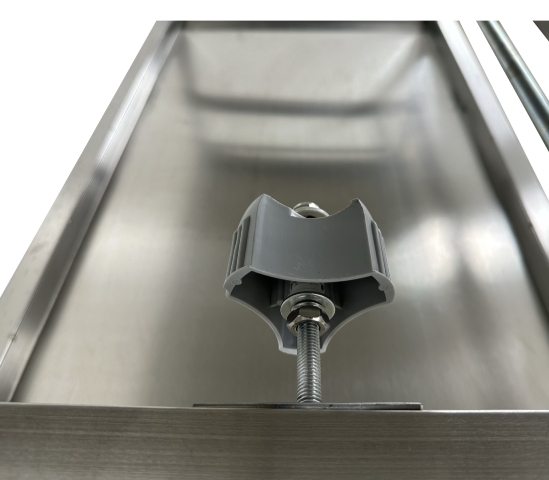 Paint storage mixing table and dispenser stainless steel with spray gun holders and casters