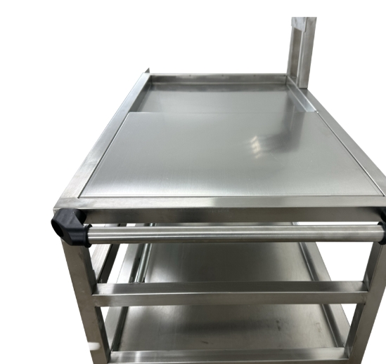 Paint storage mixing table and dispenser stainless steel with spray gun holders and casters