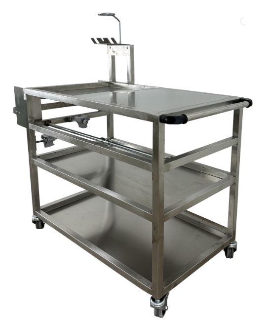 Paint storage mixing table and dispenser stainless steel with spray gun holders and casters