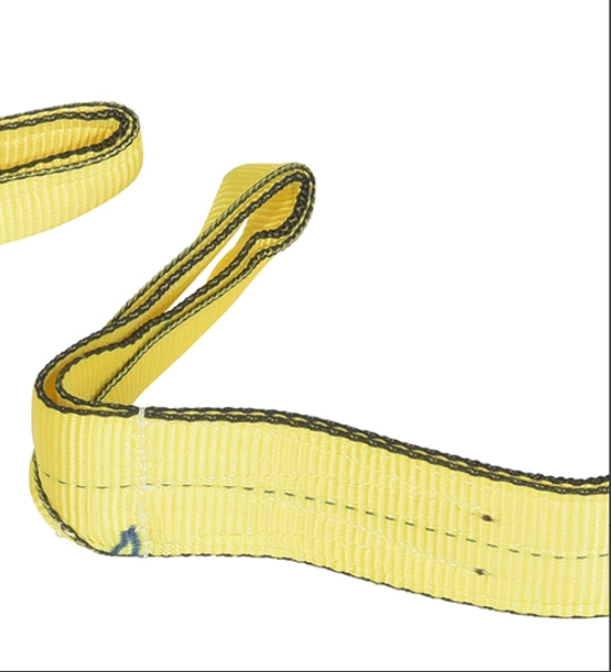 Polyester lifting web sling 3 inch x 8 foot double ply yellow ANSI rated