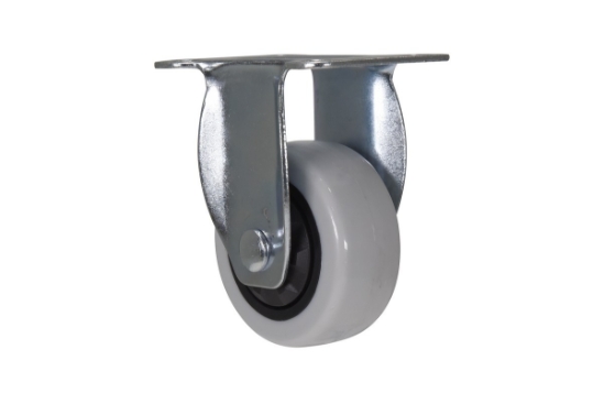 Polypropylene rigid caster 3-inch diameter 1-inch width 176 lb capacity with zinc-plated yoke