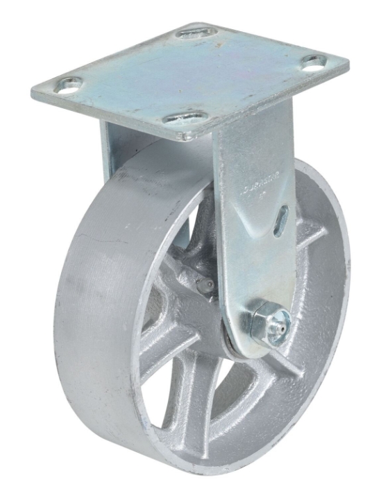 Semi steel rigid caster 6 inch x 2 inch 1200 lb capacity with zerk fitting
