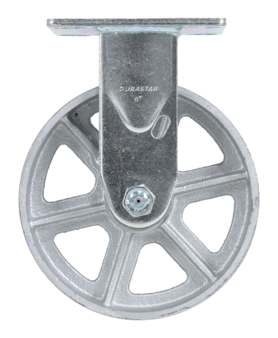 Semi steel rigid caster 6 inch x 2 inch 1200 lb capacity with zerk fitting