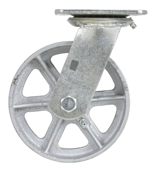 Semi steel swivel caster 6 inch x 2 inch 1200 lb capacity with zerk fitting
