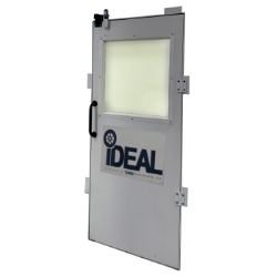 Semi downdraft and side downdraft paint booth personnel side door kit with viewing window