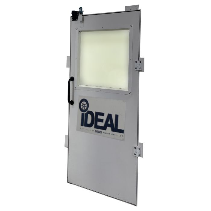 Semi downdraft and side downdraft paint booth personnel side door kit with viewing window
