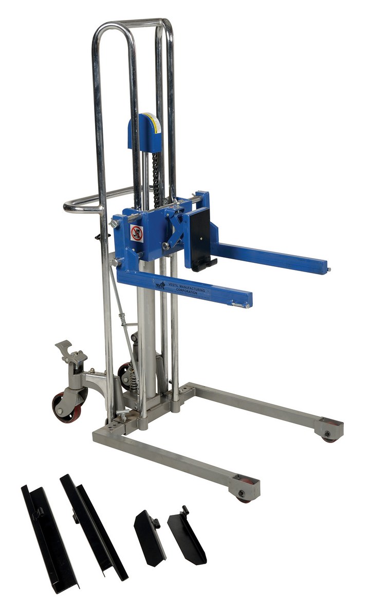 Steel adjustable box stacker 42-1/4 inch raised height 380 lb capacity