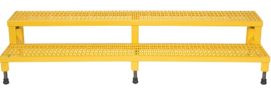 Steel adjustable step mate stand 2 step 500 lb capacity serrated surface