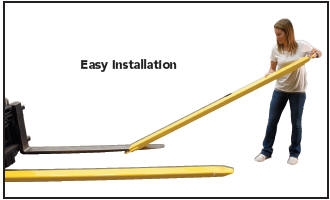 Steel high strength fork extensions 6 x 96 inch 4000 lb capacity powder coated with handle