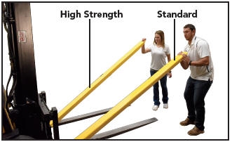 Steel high strength fork extensions 6 x 96 inch 4000 lb capacity powder coated with handle