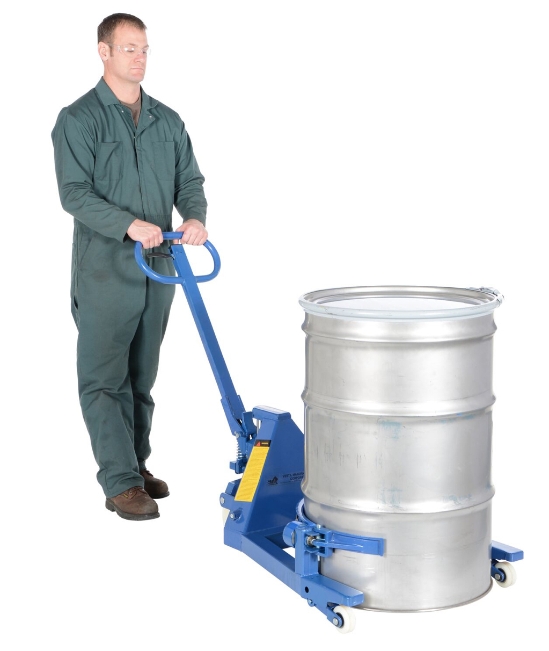 Steel portable drum jack for 55 gallon drums 660 lb capacity rim grip lifting