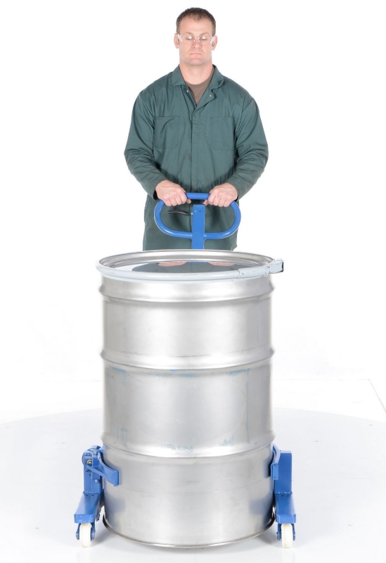 Steel portable drum jack for 55 gallon drums 660 lb capacity rim grip lifting