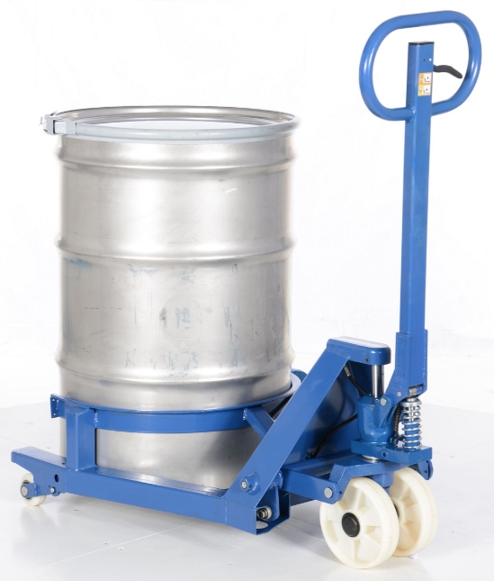Steel portable drum jack for 55 gallon drums 660 lb capacity rim grip lifting