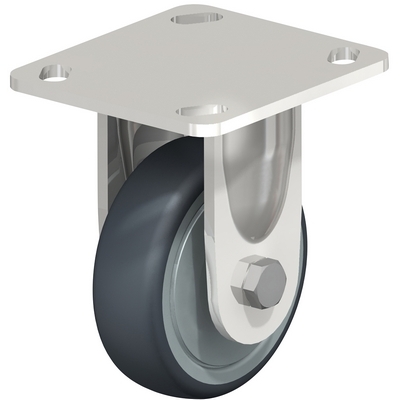Thermoplastic rubber rigid caster 4 inch 1 inch width 220 lb stainless steel food grade