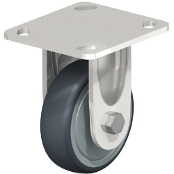 Thermoplastic rubber rigid caster 4 inch 1 inch width 220 lb stainless steel food grade
