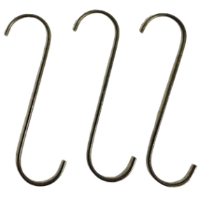 6" Powder Coating S Hooks – .120 Wire Spring Steel Hanging Hooks