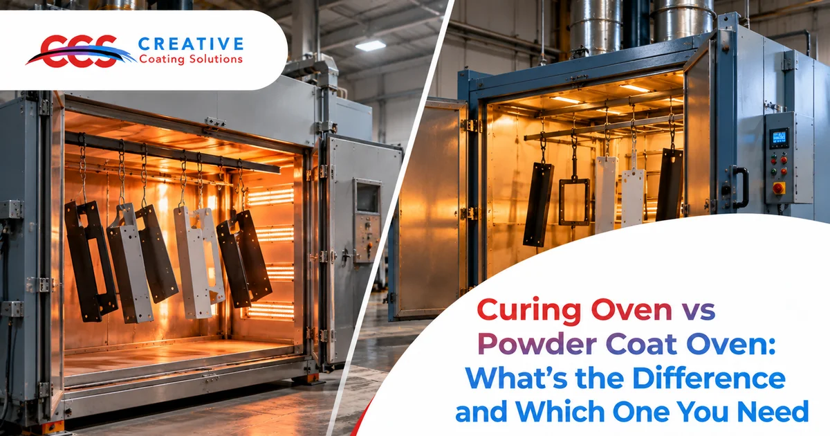 Creative Coating Solutions industrial spray booth buying guide showing powder spray booth setup for production shops across the USA