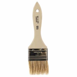 White bristle paint brush 5/16 inch thick 2 inch wide wood handle 24 count box