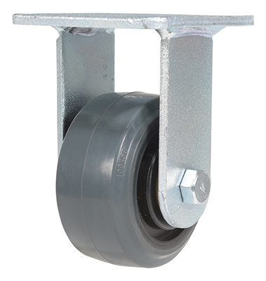 Rubber rigid caster 4 inch diameter 2 inch width 551 lb capacity dark gray non-marking