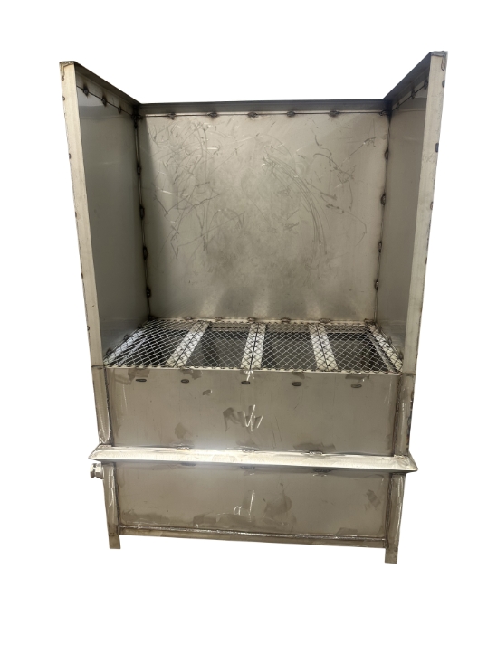 Stainless steel rinse tank with splash walls 30x30x48 inch basin 12-gauge construction