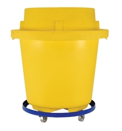 Steel overpack drum dolly low profile 1200 lb capacity for containment drums