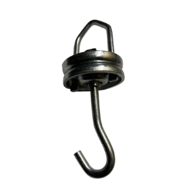 Swivel V powder coat hook 200 lb capacity 1000 degree rated steel ball bearing