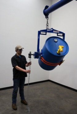 Steel Hoist-Mounted Drum Carrier/Rotator | 55 Gal, 2000 Lb Steel Hoist-Mounted Drum Carrier/Rotator,rotator,transfer