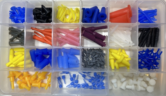 Upgraded miscellaneous silicone plug starter kit 21 types for powder coating masking
