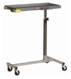 Mobile tool tray on casters with powder coated steel frame for under hood service