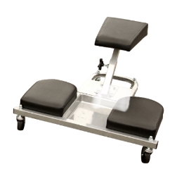 Knee saver work seat with tool tray pneumatic height adjust rolling casters