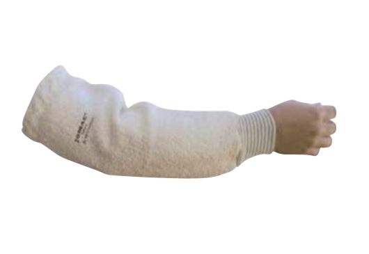 Medium weight terry cloth heat sleeves 250 degree rated with knit wrist and elastic top