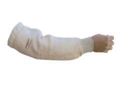 Medium weight terry cloth heat sleeves 250 degree rated with knit wrist and elastic top