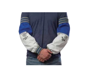 Flame retardant goatskin welding sleeves with FR7A cotton and Kevlar stitching