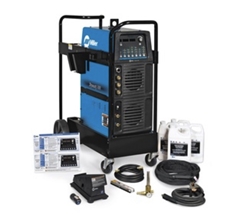 Miller Dynasty 400 TIG Welder, 208-575 Volt, 300 Amp Max Output with Coolmate 3.5 Coolant System, Wireless Foot Control and Running Cart