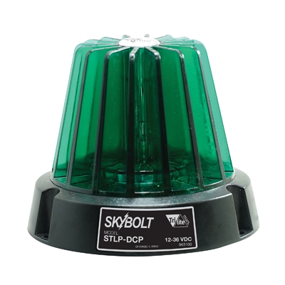 Polycarbonate permanent mount fork truck LED strobe beacon green lens 4.5 x 4.5 x 3.75 inch