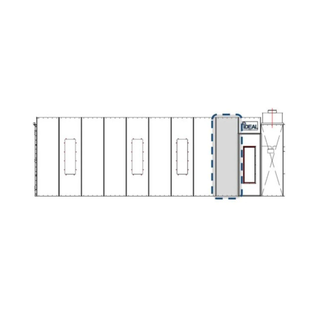 Cross flow paint spray booth 30 inch solid extension panel kit with white powder coated panels